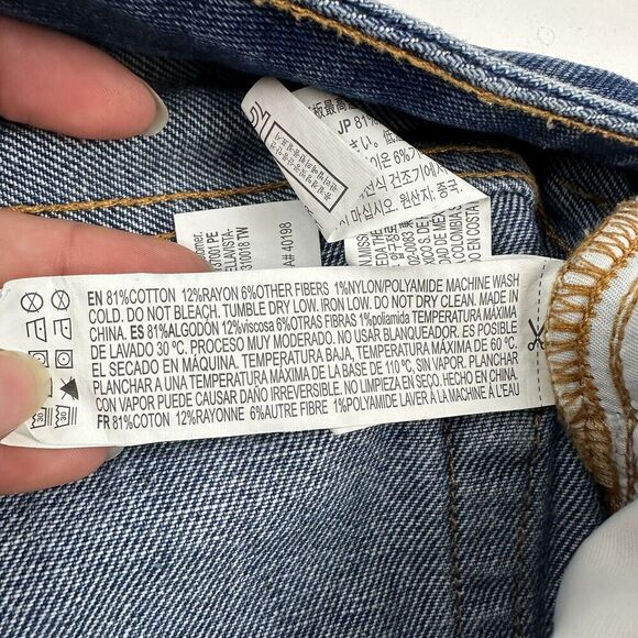 Forever21 Hi-Rise Cuffed Denim Blue Jean Shorts Sz 31 Medium Wash Cotton Blend - Picture 5 of 6